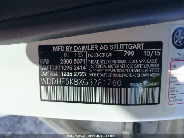 2016 MERCEDES-BENZ E-CLASS WDDHF5KBXGB281760 Photo 8