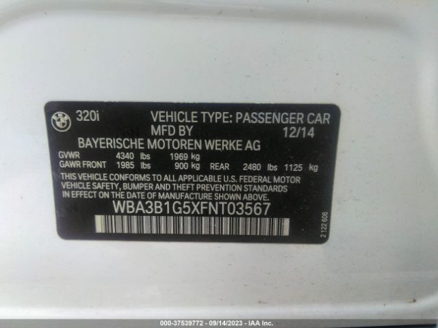 WBA3B1G5XFNT03567 BMW 3 Series 320i