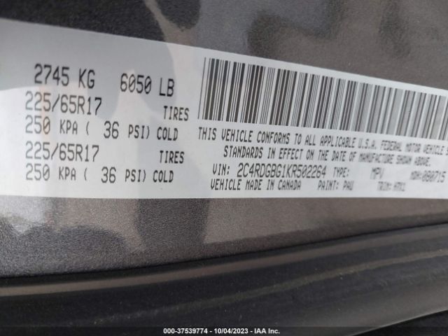 2C4RDGBG1KR502264 Dodge Grand Caravan Se