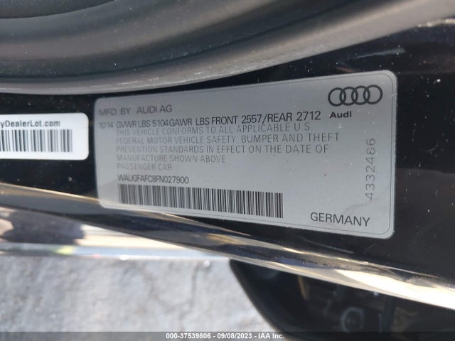 WAUGFAFC8FN027900 Audi A6 2.0t Premium Plus