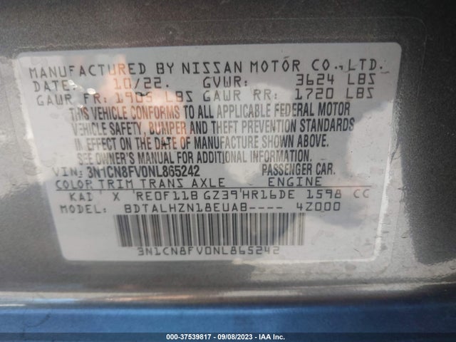 Nissan VERSA SR 2022 3N1CN8FV0NL865242 Image 16