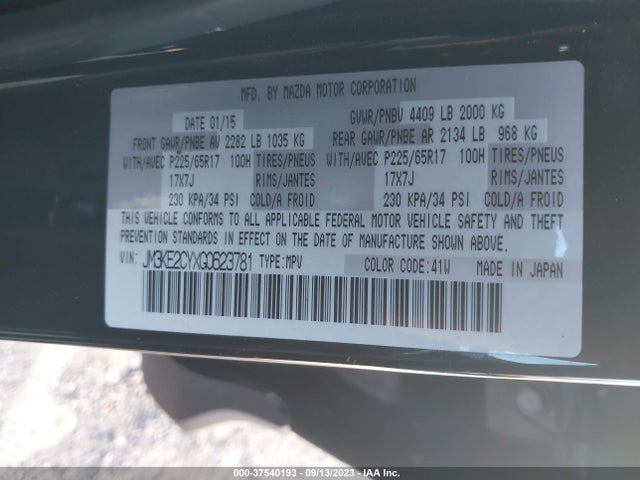 Mazda Cx-5 Touring 2016 JM3KE2CYXG0623781 Image 9