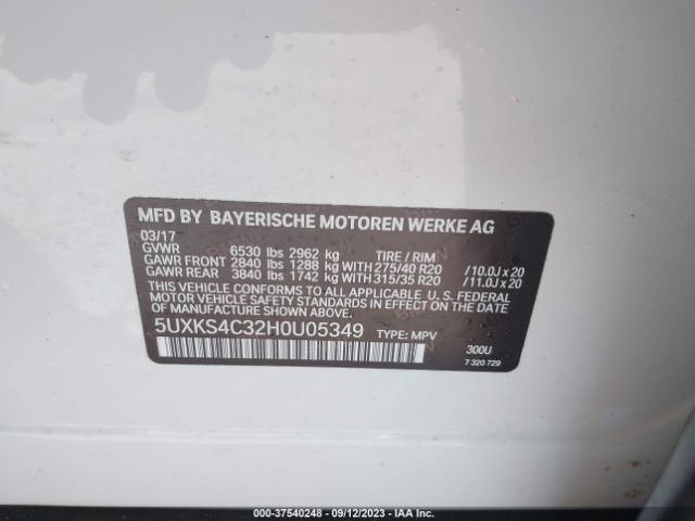 5UXKS4C32H0U05349 BMW X5 Xdrive35d