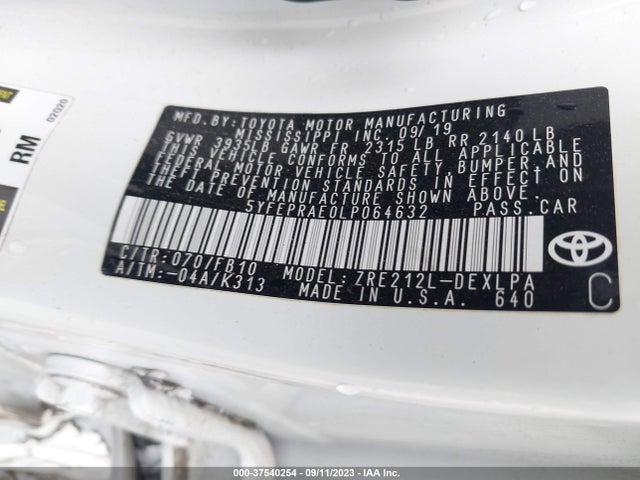 Toyota COROLLA LE 2020 5YFEPRAE0LP064632 Image 15