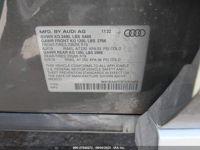WA1EAAFY3P2062409 Audi Q5 S Line Premium Plus