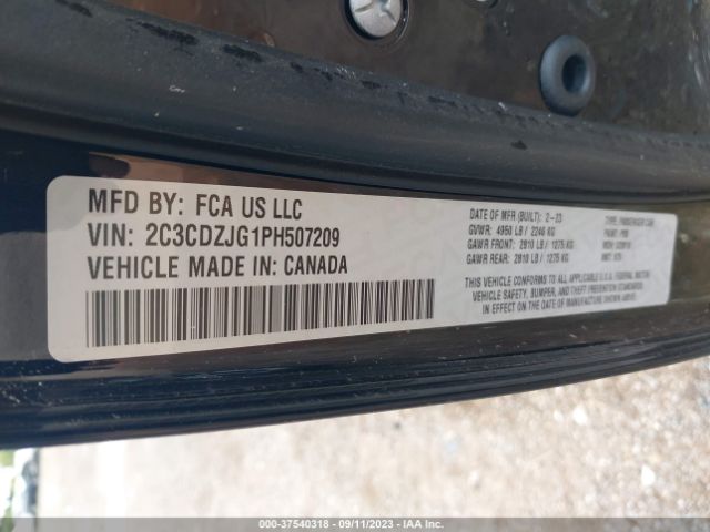 2C3CDZJG1PH507209 Dodge Challenger Gt