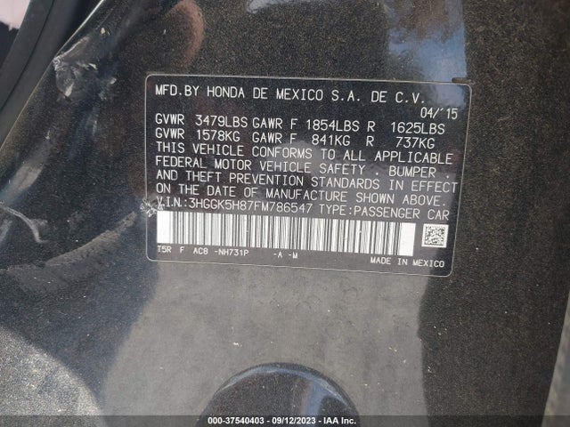 Honda Fit Ex-l/ex 2015 3HGGK5H87FM786547 Image 9