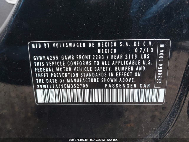3VWLL7AJ9EM352709 Volkswagen Jetta Sedan Tdi