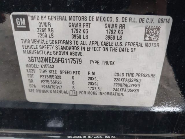 3GTU2WEC9FG117579 GMC Sierra 1500 Denali