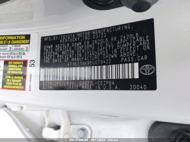 Toyota Camry V6 2023 4T1KZ1AK8PU079422 Image 16