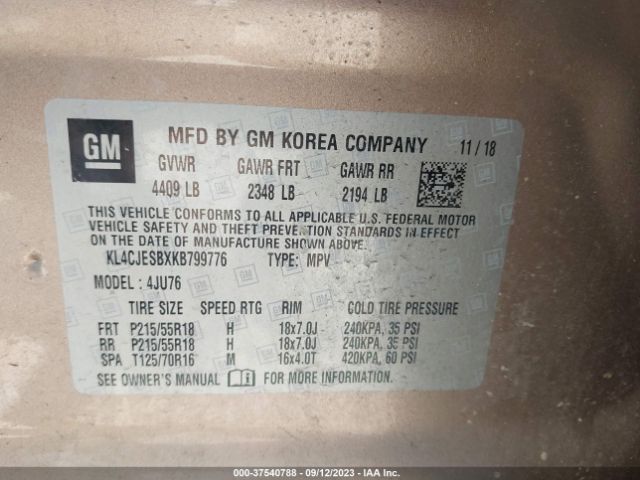KL4CJESBXKB799776 Buick Encore Preferred