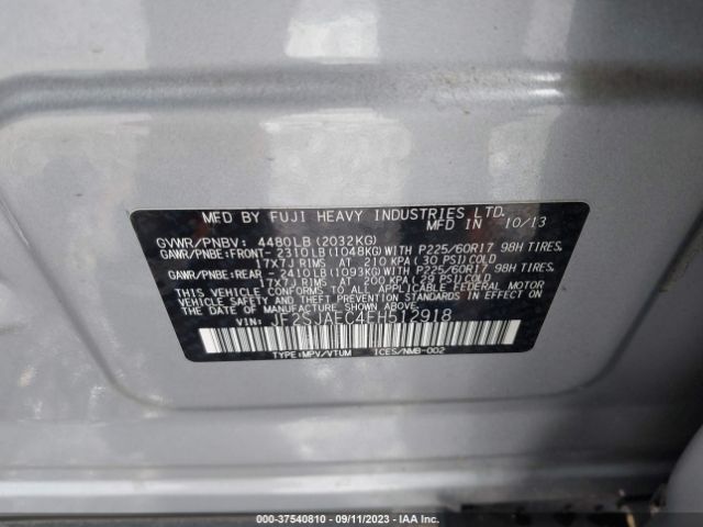 2014 SUBARU FORESTER 2.5I PREMIUM VIN: JF2SJAEC4EH512918