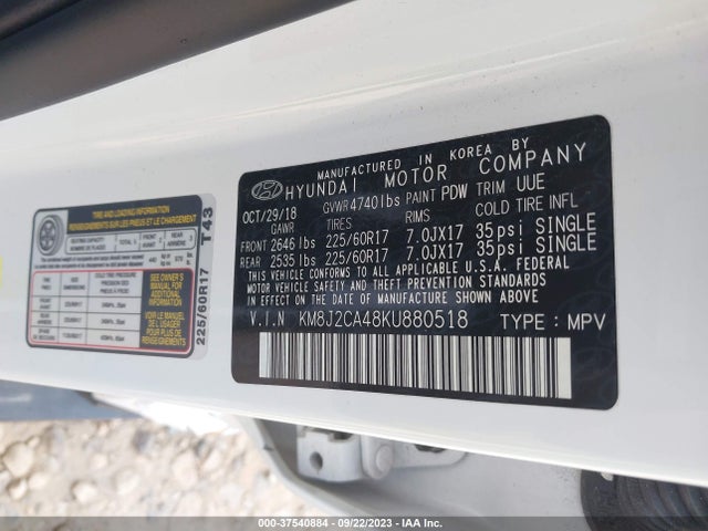 Hyundai TUCSON SE 2019 KM8J2CA48KU880518 Image 9