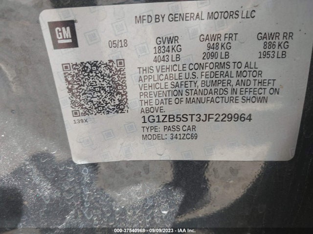 Chevrolet MALIBU LS 2018 1G1ZB5ST3JF229964 Image 9