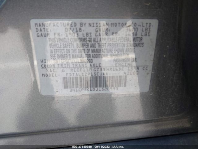 3N1CP5CUXJL520993 Nissan KICKS SV
