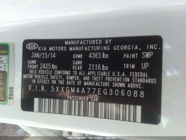 5XXGM4A77EG306088 KIA Optima Lx