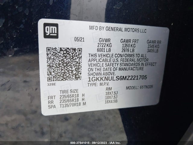 GMC Acadia Awd Slt 2021 1GKKNULS6MZ221705 Image 9