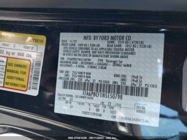 1FA6P8CF1N5150798 Ford MUSTANG GT