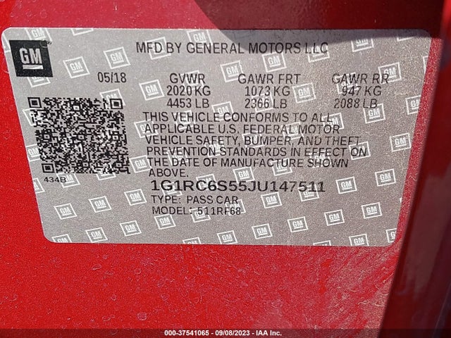 Chevrolet VOLT LT 2018 1G1RC6S55JU147511 Image 9