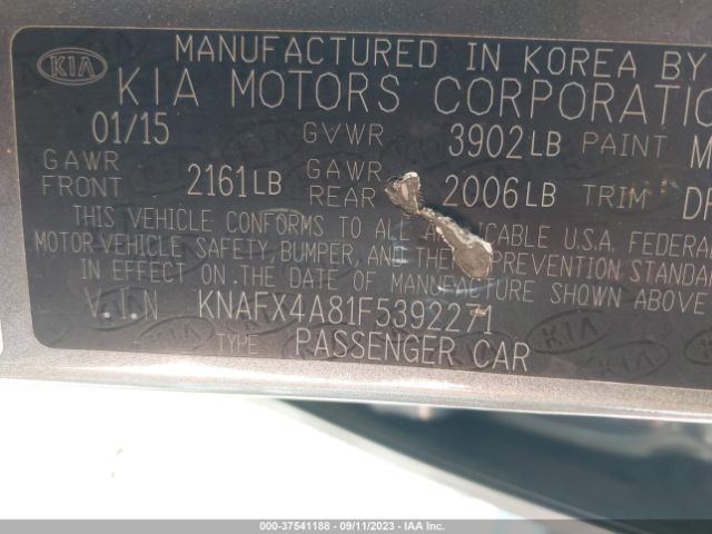 KNAFX4A81F5392271 KIA FORTE EX