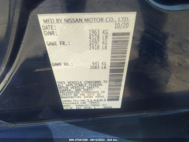 2021 NISSAN ALTIMA 1N4BL4BV7MN314663 Photo 8