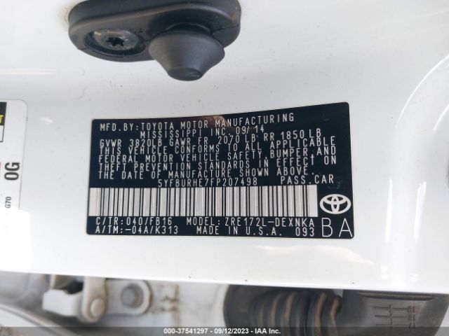 5YFBURHE7FP207498 Toyota COROLLA LE