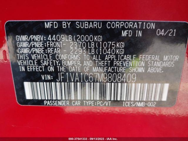 JF1VA1C67M9808409 Subaru Wrx Premium