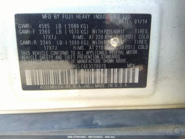 4S4BRCLC6E3278070 Subaru Outback 2.5i Limited