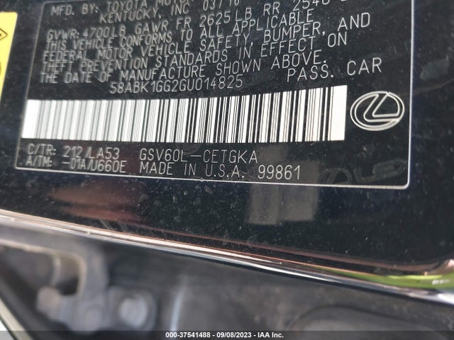 58ABK1GG2GU014825 Lexus ES 350
