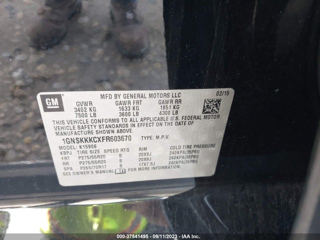 Chevrolet Suburban Ltz 2015 1GNSKKKCXFR603670 Image 9