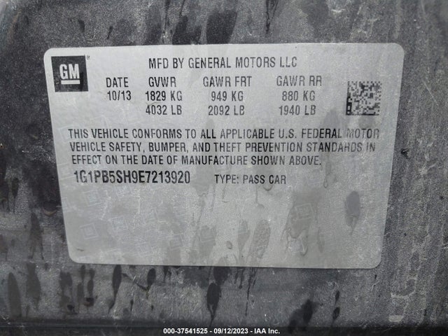 Chevrolet CRUZE LS 2014 1G1PB5SH9E7213920 Image 9