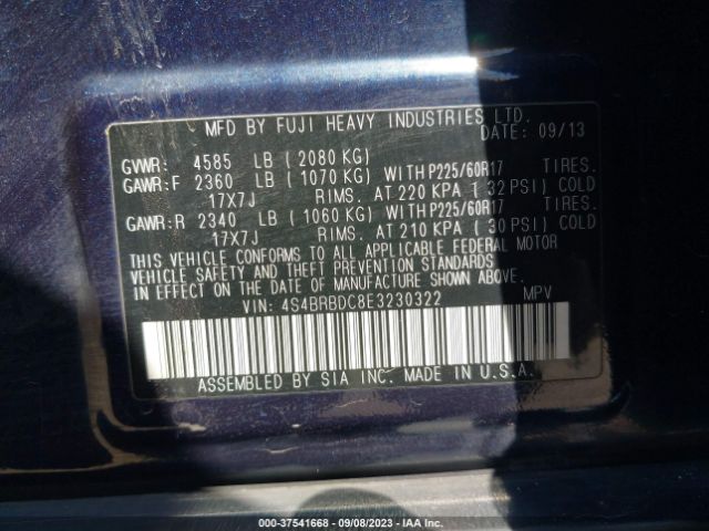 4S4BRBDC8E3230322 Subaru Outback 2.5i Premium