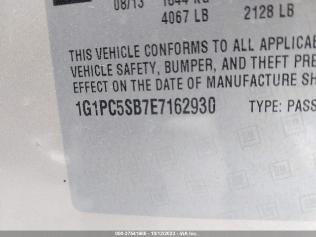 Chevrolet Cruze 1lt 2014 1G1PC5SB7E7162930 Image 9