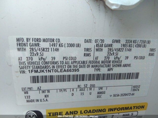 Ford Expedition Max King Ranch 2020 1FMJK1NT0LEA66395 Image 9