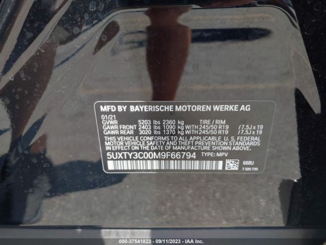 5UXTY3C00M9F66794 BMW X3 Sdrive30i