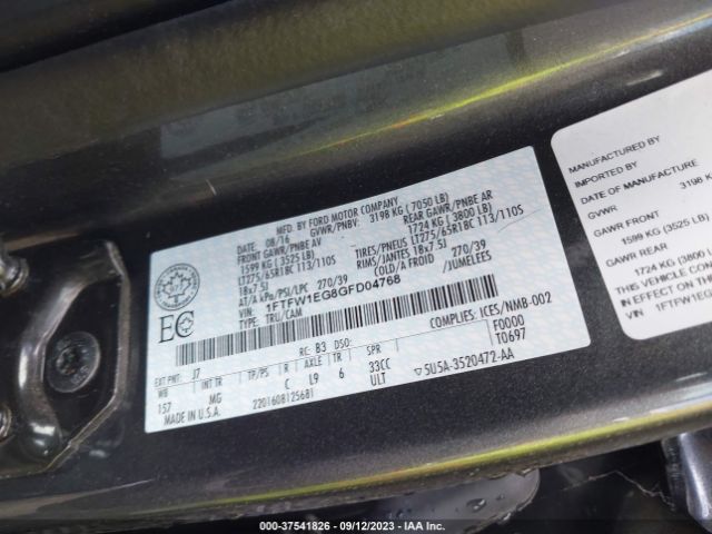 1FTFW1EG8GFD04768 Ford F-150 Xlt/xl/lariat/platinum