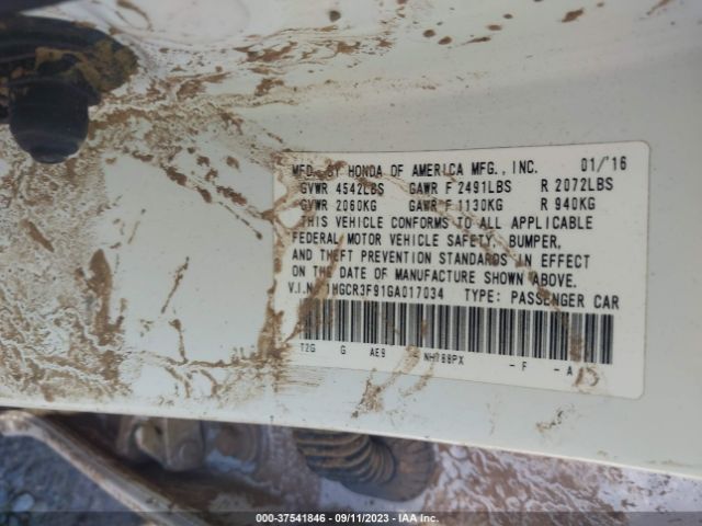 1HGCR3F91GA017034 Honda Accord Sedan Touring