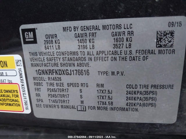 Chevrolet Traverse Ls 2016 1GNKRFKDXGJ176616 Image 15