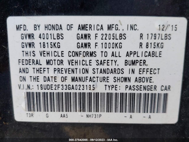 Acura ILX 2016 19UDE2F33GA023195 Image 15