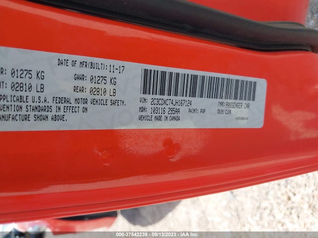 Dodge CHARGER R/T 2018 2C3CDXCT4JH167124 Image 9