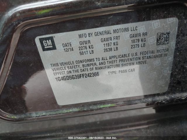 1G4GD5G39FF242366 Buick Lacrosse Premium I