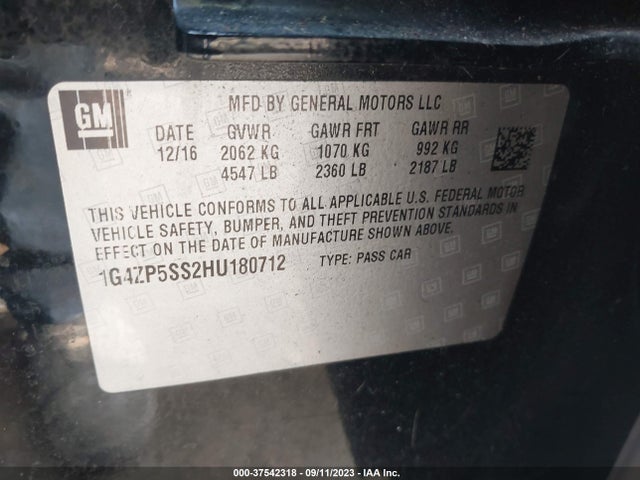 2017 BUICK LACROSSE ESSENCE VIN: 1G4ZP5SS2HU180712