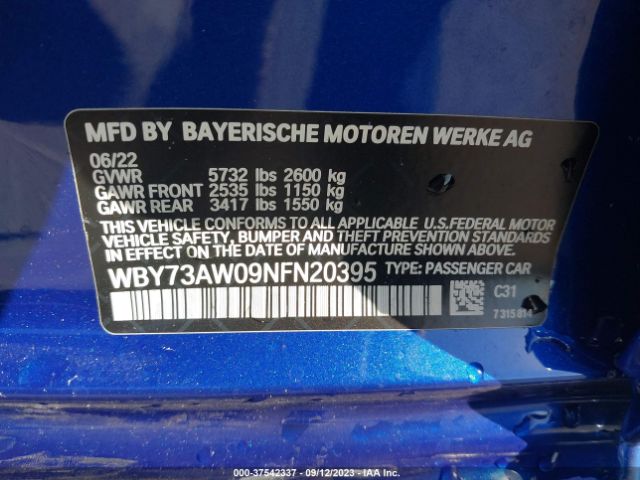 WBY73AW09NFN20395 BMW I4 Edrive40