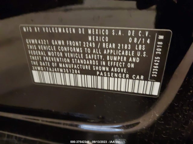 3VWD17AJ4FM351284 Volkswagen Jetta Sedan 1.8t Se