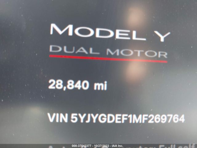 5YJYGDEF1MF269764 Tesla Model Y Performance