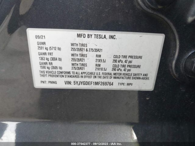 5YJYGDEF1MF269764 Tesla Model Y Performance