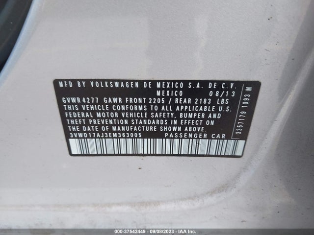 3VWD17AJ3EM363005 Volkswagen Jetta Sedan Se