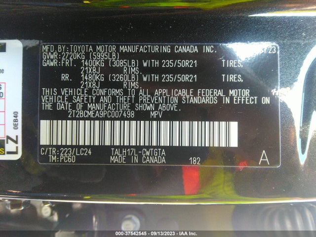 2023 Lexus RX, VIN: 2T2BCMEA9PC007498