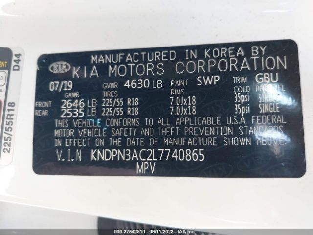 KNDPN3AC2L7740865 KIA Sportage Ex