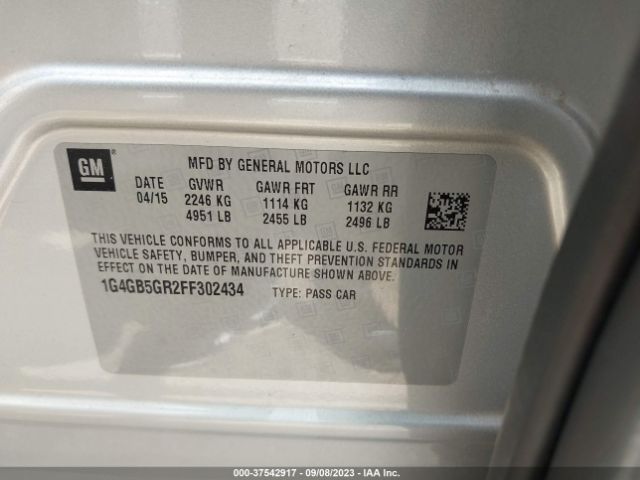 1G4GB5GR2FF302434 Buick Lacrosse Leather